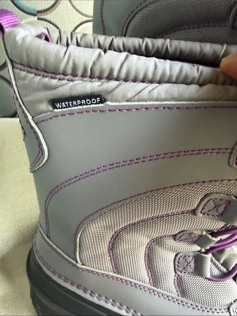 The North Face Gray and Purple Kids Snow Boots Size 4 Girls